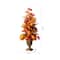 Glitzhome® 3ft. Fall Lighted Maple Leaves Tree in Urn with Timer